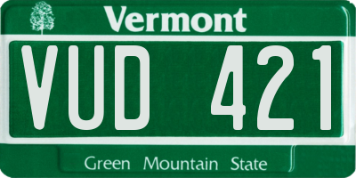 VT license plate VUD421