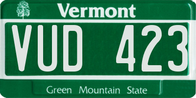 VT license plate VUD423