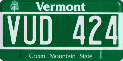 VT license plate VUD424