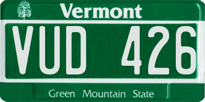 VT license plate VUD426