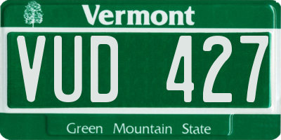 VT license plate VUD427