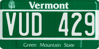 VT license plate VUD429
