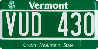 VT license plate VUD430