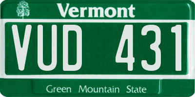 VT license plate VUD431