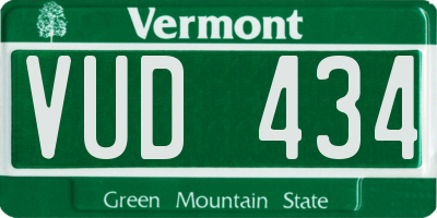 VT license plate VUD434