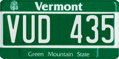 VT license plate VUD435