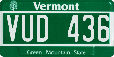 VT license plate VUD436