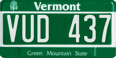 VT license plate VUD437