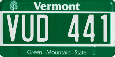 VT license plate VUD441
