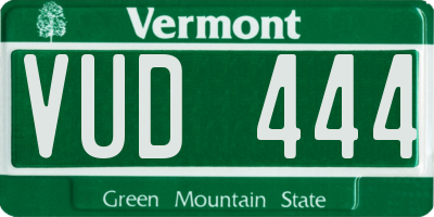 VT license plate VUD444