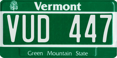 VT license plate VUD447