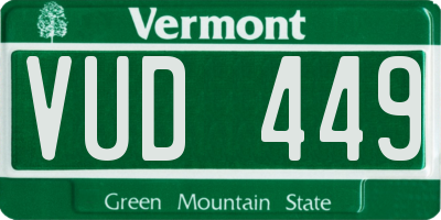 VT license plate VUD449