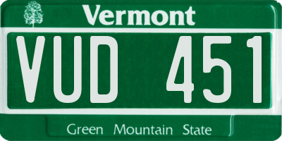 VT license plate VUD451