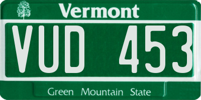 VT license plate VUD453