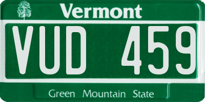 VT license plate VUD459