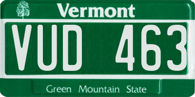 VT license plate VUD463