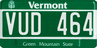 VT license plate VUD464