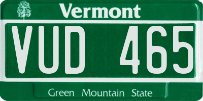VT license plate VUD465