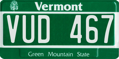 VT license plate VUD467