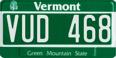 VT license plate VUD468