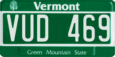 VT license plate VUD469