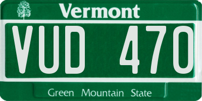 VT license plate VUD470