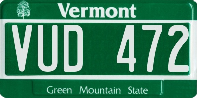 VT license plate VUD472