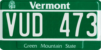 VT license plate VUD473