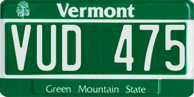 VT license plate VUD475