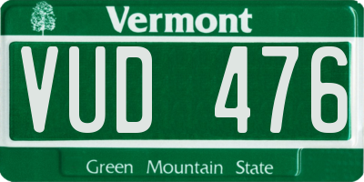VT license plate VUD476