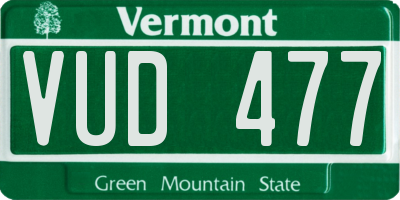 VT license plate VUD477