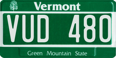 VT license plate VUD480