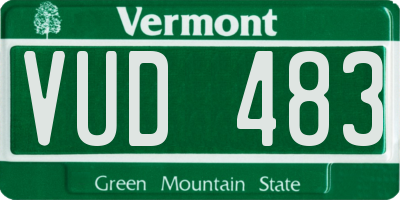 VT license plate VUD483
