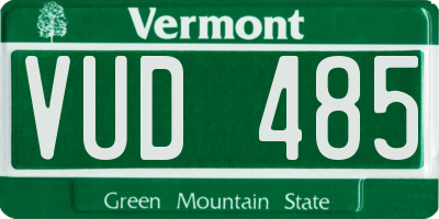 VT license plate VUD485