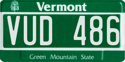 VT license plate VUD486