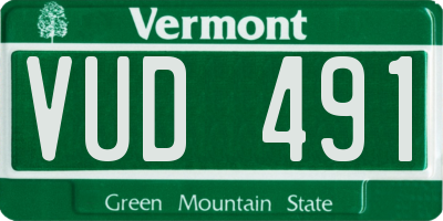 VT license plate VUD491