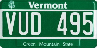 VT license plate VUD495