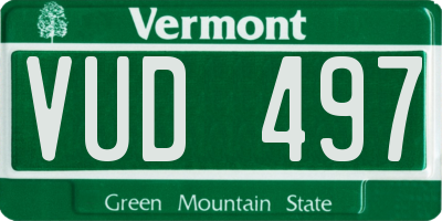 VT license plate VUD497