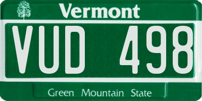 VT license plate VUD498