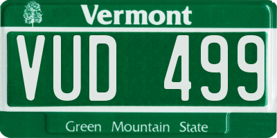 VT license plate VUD499