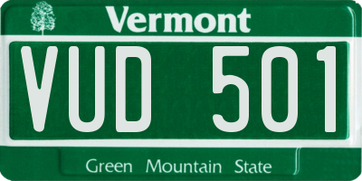 VT license plate VUD501