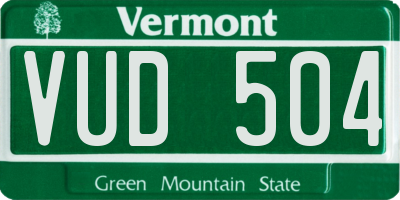 VT license plate VUD504