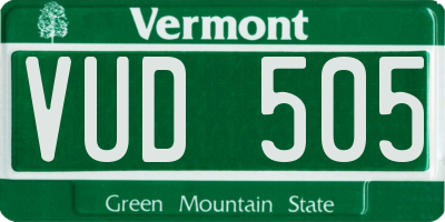VT license plate VUD505
