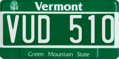 VT license plate VUD510