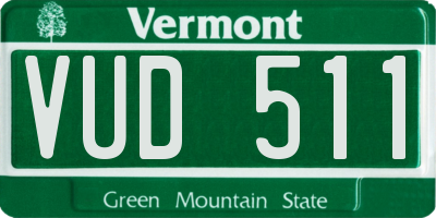 VT license plate VUD511