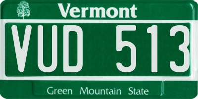 VT license plate VUD513