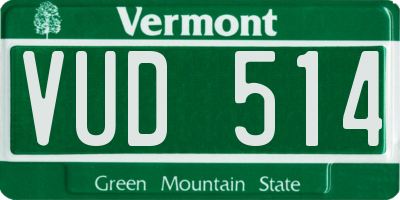 VT license plate VUD514