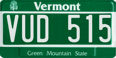 VT license plate VUD515