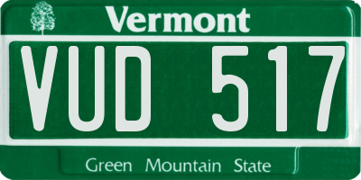 VT license plate VUD517