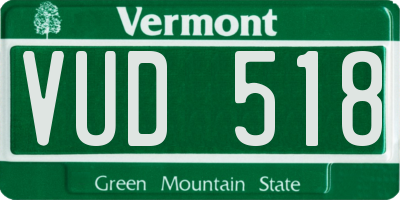 VT license plate VUD518